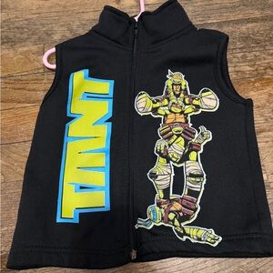 Nickelodeon TMNT Teenage Mutant Ninja Turtles Black Zip-Up Vest Toddler Size 2T